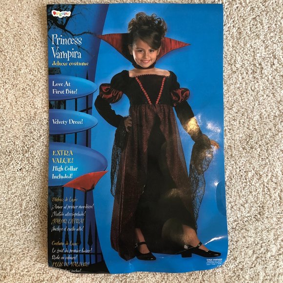 Disguise Other - Disguise Princess Vampira Deluxe Costume Halloween Girls Black Red Velvety Dress